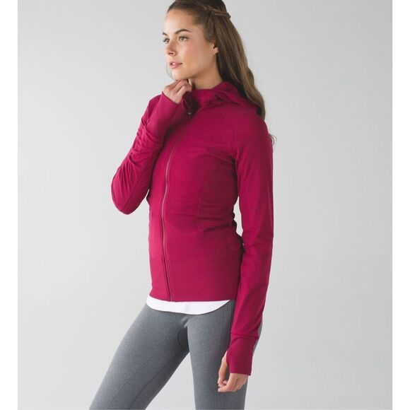 lululemon athletica Tops - LULULEMON In Flux Jacket Womens 4 Cranberry Pink Dance Studio Reversible Hooded